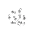 Mini dijes colgantes geométricos de acero inoxidable para joyería DIY plateado 9.5x5.6mm - Colgantes pequeños de rombo con cuentas color acero / Paquete de 10