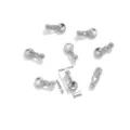 Mini colgante de acero inoxidable componente de joyería para collar diy conector - Colgantes de discos y cuentas color acero / Paquete de 10