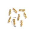 Conector colgante mini de acero inoxidable, dije de joyería DIY de oro. 11x4mm - Colgantes de placa ovalada y cuenta redonda dorados / Paquete de 10