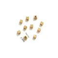 Mini dijes abalorios de metal en forma de dado dorado pequeños accesorios de joyería DIY collares. - Cuenta pequeña en forma de dado dorado / Paquete de 10