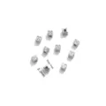 Abalorios espaciadores de dados de acero inoxidable plateado 2.3mm agujero 1mm accesorios de joyas - Cuentas pequeñas en forma de dado color acero / Paquete de 10
