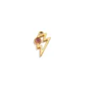 Gold stainless steel lightning bolt pendant with purple gemstone for DIY jewelry making. - Lightning Shape Pendant Only (Without Chain) / Gold/Amethyst