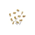 Pequeños dijes de acero inoxidable accesorios de joyería dorados para hacer collares - Mini colgantes dorados con agujero redondo / Paquete de 10
