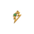 Stainless steel lightning bolt pendant with green natural stone, chic DIY jewelry accessory charm. - Lightning Shape Pendant Only (Without Chain) / Gold/Green