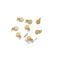Colgante abalorio redondo texturizado mini dorado de acero inoxidable componente joyería - Colgantes de disco redondo gofrado color oro / Paquete de 10