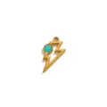 Stainless steel lightning pendant with turquoise stone, gold color DIY jewelry accessory. - Lightning Shape Pendant Only (Without Chain) / Gold/Lake Blue