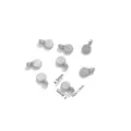 Colgante mini redondo de acero inoxidable accesorios para hacer joyas DIY 4.5x7.4mm agujero 1.3mm - Colgantes de disco redondo gofrado color acero / Paquete de 10