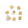 Cuentas espaciadoras cuadradas texturizadas de acero inoxidable dorado 8.3mm joyeria diy - Cuentas espaciadoras cuadradas con textura doradas / Paquete de 10