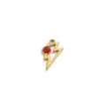 Stainless steel lightning bolt pendant with red stone gold finish DIY jewelry accessory variant - Lightning Shape Pendant Only (Without Chain) / Gold / Red Turquoise