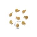 Pequeños dijes de hoja dorada en acero inoxidable para joyería DIY de 7.2mm agujero 1.3mm - Pequeños colgantes de disco dorado con hoja / Paquete de 10