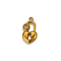Stainless steel natural stone heart lock pendant, personalized titanium steel DIY jewelry variant. - Heart Lock Style (Pendant Only) / Gold/Aventurine