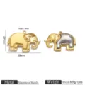 Stainless Steel Elephant Pendant DIY Jewelry Charm Two-Tone Metal Animal Accessories 39x27mm size - Elephant Shaped Pendant (JZ021-2)