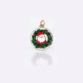 Joli pendentif en résine de Père Noël pour la fabrication de bijoux DIY et accessoire de fête. - Père Noël vert