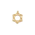 Goldfarbener Edelstahlelement geometrischer Blumen Anhänger DIY Halskette Schmuck Zubehör - Gold Sonnenblume Mandala Anhänger