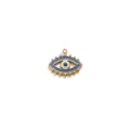 Edelstahl böser Blick Anhänger goldfarben blaue Emaillierung DIY Kette Schmuck Zubehör - Evil-Eye-Anhänger - Blau