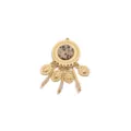 Stainless steel vintage multi-shape pendant DIY necklace jewelry accessory gold finish. - Round Gold Tassel Pendant / Mottled Light Brown