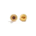 Boucles d'oreilles clous soleil vintage en acier inoxydable avec pierre violette - Style Tournesol Doré / 1 Pièce / Violet