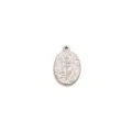 Stainless steel vintage oval plant pendant DIY necklace jewelry accessory for craft projects. - Oval Branch Pendant / Steel