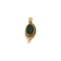 Goldener Gruener Kristall Anhaenger DIY Geometrischer Edelstahl Halskette Schmuck Zubehoer - Grüne Wassertropfen-Anhänger 27*12,5 mm