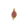 Goldfarbener Tropfen-Anhänger mit pinken Strasssteinen für DIY-Halsketten und Schmuck. - 27*12.5 Rosa Teardrop-Anhänger
