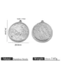 Stainless steel round pendant jewelry accessory DIY handmade craft material with precise size. - Star Style / Steel