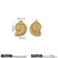 Gold stainless steel ammonite shell pendant charms for jewelry making DIY crafts 1pcs - Conch Pendant (2) / 5 Pieces / Gold