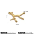 Edelstahl Zweig Form Schmuckverbinder Detailansicht mit präzisen Maßen und Gewichtsangabe. - Korallenzweig Stil (2) / Gold