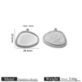 Stainless steel oval pendant jewelry DIY accessory blank bezel finding 28.4x20.6mm - Flat Triangle Style / Steel