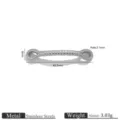 Edelstahl verdrilltes Seil Schmuckverbinder DIY Anhänger Zubehör 45,3mm Länge - Spiralverdrehter Gebogener Stab Stil (3) / Stahlfarben