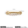 Stainless steel branch pendant DIY jewelry making accessory detail view showing size. - Single Row Curved Rod Style (8)