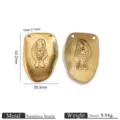 Stainless steel gold fish pendant charm diy jewelry making accessory 43x30mm 1pcs - Embossed Fish Tag (10)