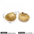 Stainless steel 18k gold plated shell pendant charm for DIY handmade jewelry making accessories. - Fan Shell Pendant (14)
