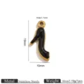 Stainless steel black enamel high heel shoe pendant charm for diy jewelry making 1pcs - Gold High Heel Pendants - Black