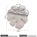 Edelstahl Monstera Blatt Anhänger DIY Schmuck Zubehör, Größe 40x35mm, Lochgröße 1.8mm. - Monstera-Blatt (Z4583) / Stahlfarben