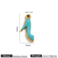 Stainless steel high heel shoe pendant enamel stiletto charm for DIY necklace bracelet 1pcs - Gold High Heel Pendants - Teal