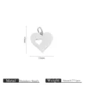 Stainless steel heart cut-out pendant DIY jewelry charm accessory 15x12mm 0.77g item - Heart Pendant (JC530) / Steel
