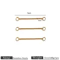 Stainless steel extension chain for DIY necklaces and bracelets, durable 3cm jewelry finding. - 1.0 Curb Chain With Double Rings / 3cm / Gold