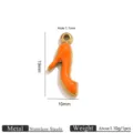 Stainless steel orange enamel high heel shoe pendant charm for DIY bracelet necklace jewelry making - Gold-Plated High Heel Pendants - Orange