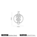 Pendentif connecteur petite fille en acier inoxydable pour fabrication de bijoux DIY. - Figure à Double Trou (JC426) / 18x14mm / Acier