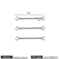 Stainless Steel Extension Chain for Necklace Bracelet DIY Adjustable Tail Chain 3cm - 1.0 Curb Chain With Double Rings / 3cm / Steel