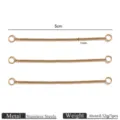 Stainless steel chain extender for DIY necklaces bracelets anklets adjusting components - 1.0 Curb Chain With Double Rings / 5cm / Gold