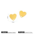 Stainless steel heart shape charm pendant for DIY bracelet necklace jewelry making accessories - Heart Flat Disc (JC722G9) / Gold