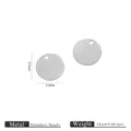 Stainless steel round blank charm pendant for DIY jewelry making, 12mm diameter, durable. - Round Flat Disc (JC722S8) / Steel