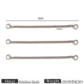 Stainless steel extension chain for necklace and bracelet, 5cm length DIY jewelry finding. - 1.5 Curb Chain With Double Rings / 5cm / Steel