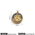 Stainless steel Gemini zodiac pendant charm with rhinestone and drop oil, 17.5x15mm. - Gemini