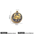 Stainless steel cancer zodiac sign pendant with blue enamel and rhinestones for DIY jewelry making. - Cancer