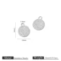 Stainless steel Saint Benedict pendant charm for DIY bracelet and necklace making accessories. - 8mm Single Hole Medal (Z1217AS8) / Steel