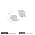 Stainless steel Saint Benedict medal connector charm for DIY jewelry making, 15x10mm size. - 10mm Double Hole Medal (Z1217BS10) / Steel