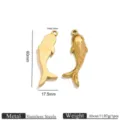 Stainless Steel 18K Gold Plated Koi Fish Pendant DIY Charm Jewelry Making Accessory - Single-sided Koi (Large) / 1 Piece / Gold