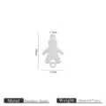 Pendentif garçon en acier inoxydable matériau de bijouterie DIY 18x11mm accessoire léger - Silhouette de Figure à Double Trou (JC517-S1)